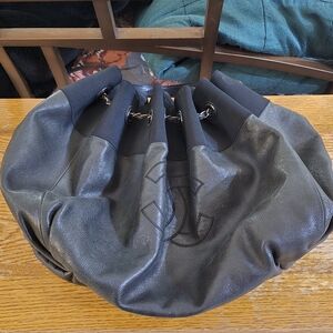 Black Leather Tote Bag